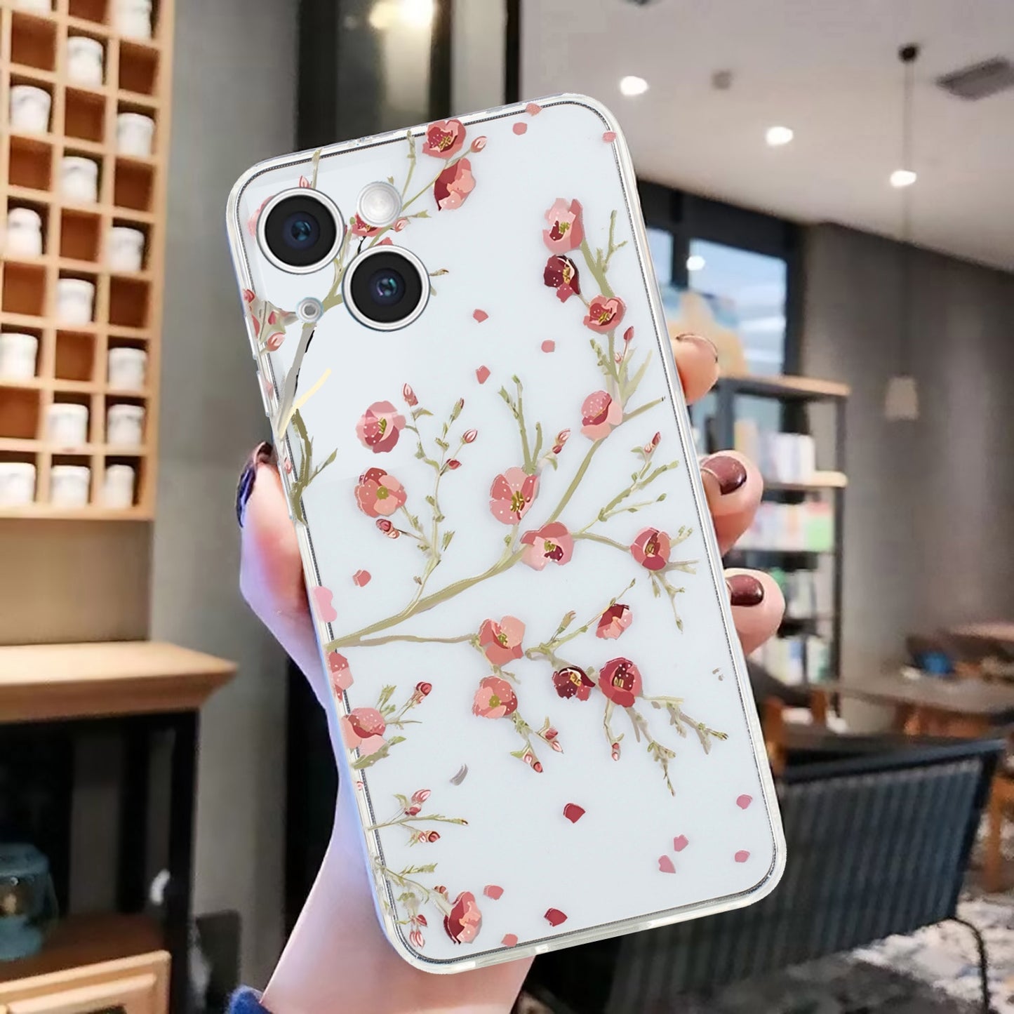 iPhone 15 Plus TPU Phone Case - Artistic Butterfly, Floral, and Cat Designs with Full Protection & Precise Cutouts