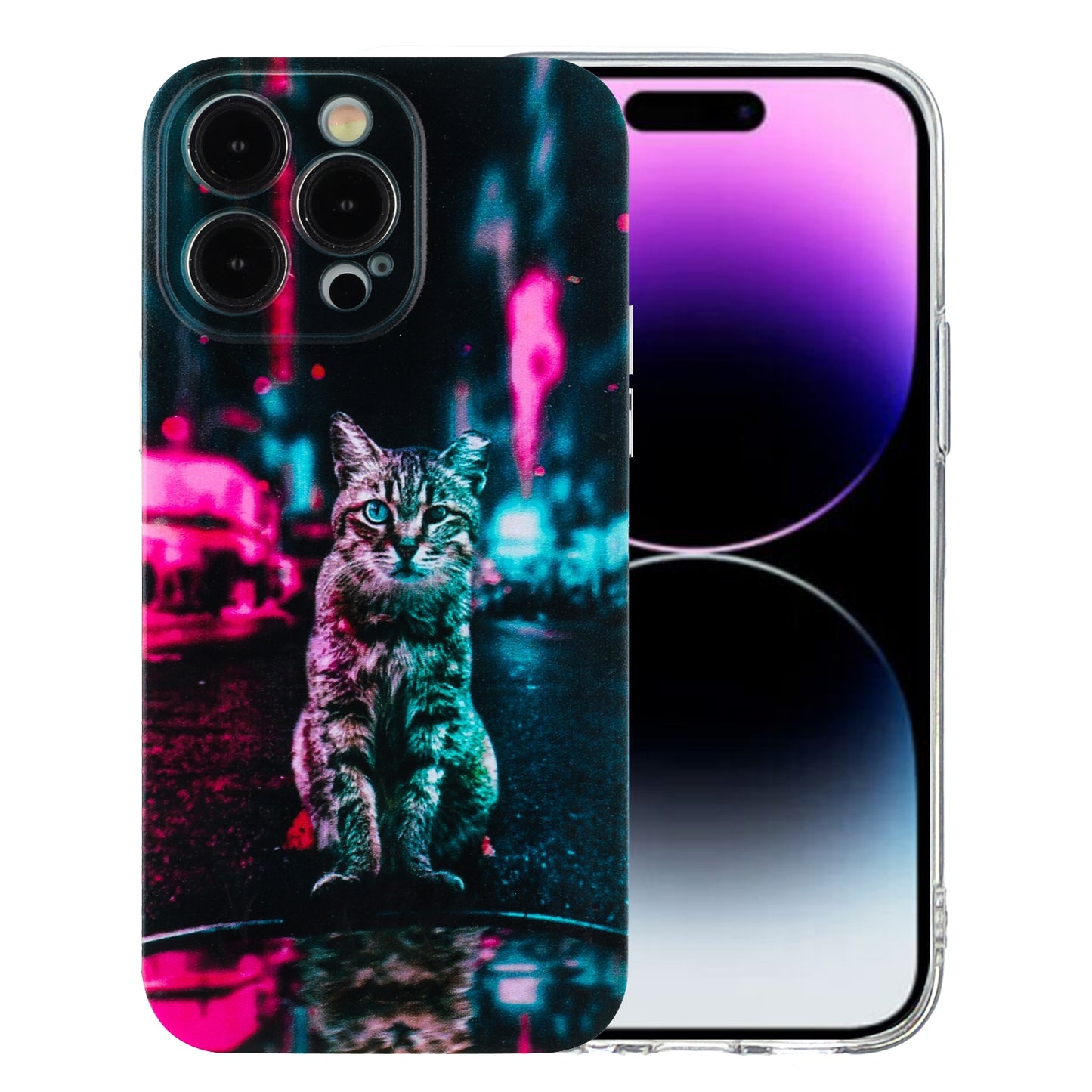 iPhone 14 Pro TPU Phone Case - Artistic Butterfly, Floral, and Cat Designs with Full Protection & Precise Cutouts