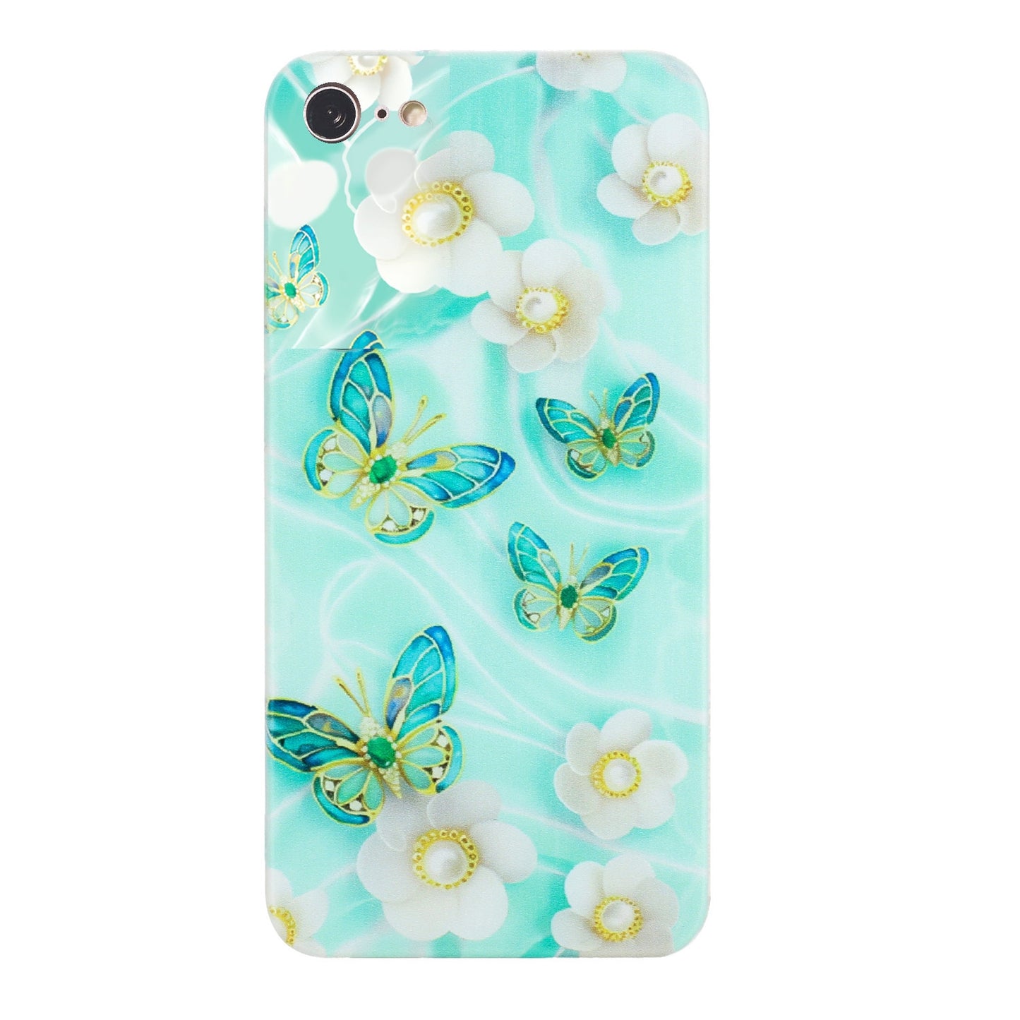 iPhone 7 TPU Phone Case - Artistic Butterfly, Floral, and Cat Designs with Full Protection & Precise Cutouts