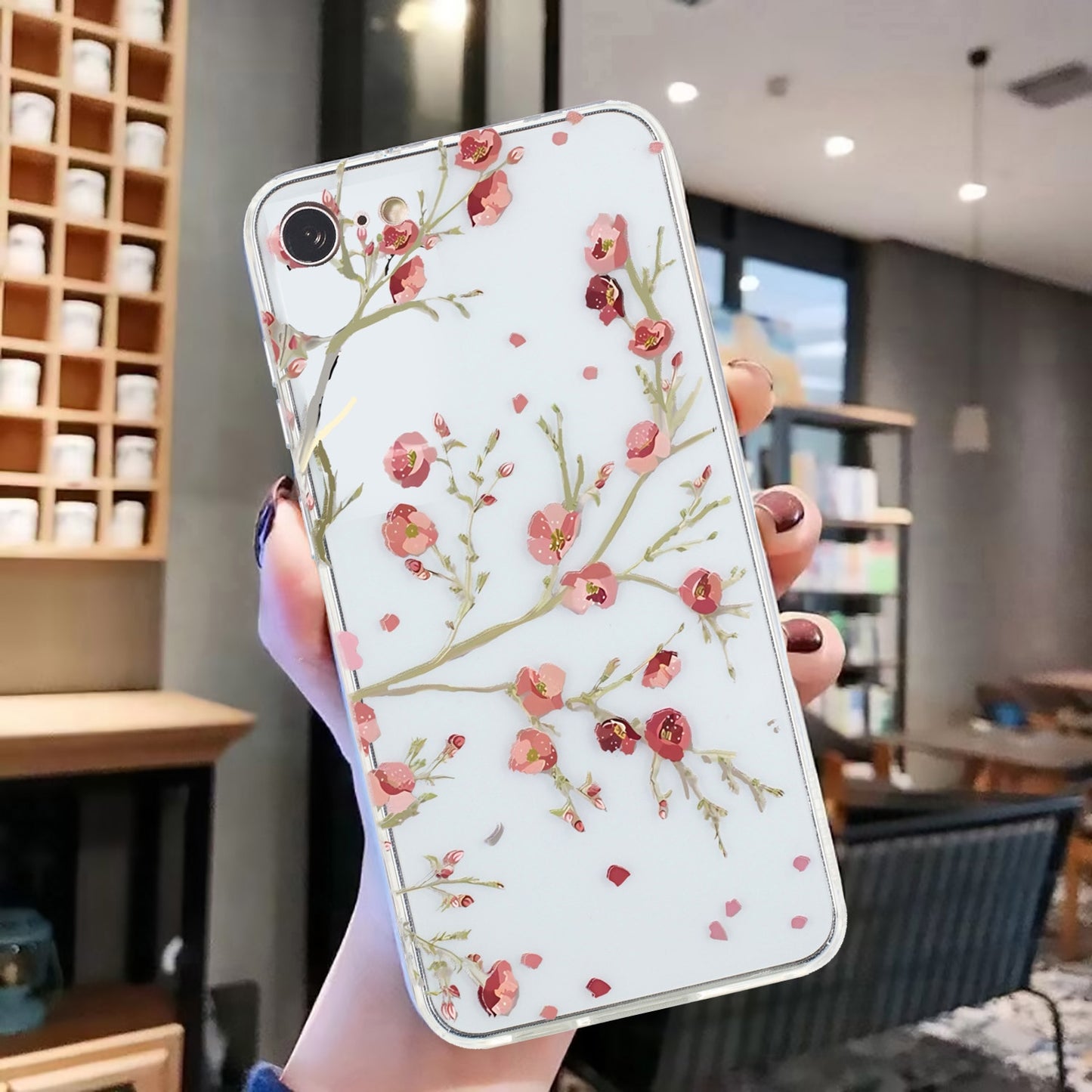 iPhone 7 TPU Phone Case - Artistic Butterfly, Floral, and Cat Designs with Full Protection & Precise Cutouts