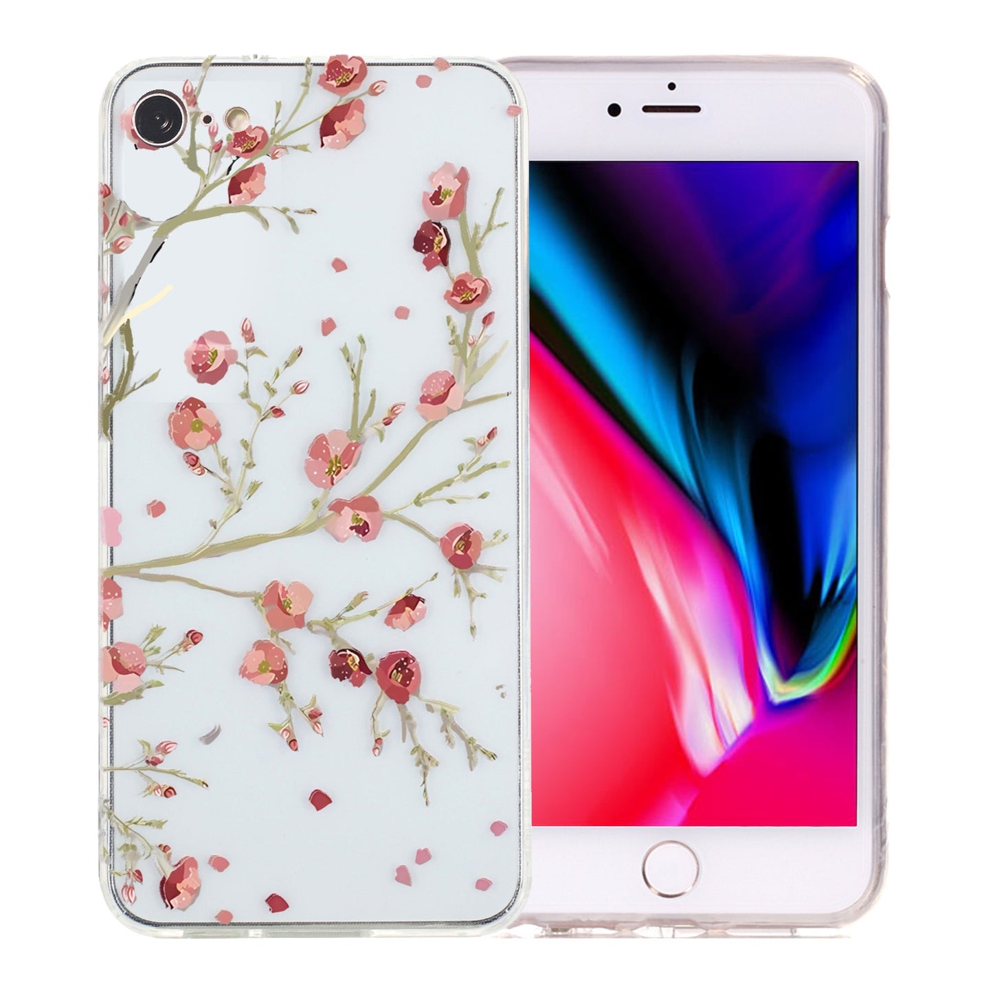 iPhone 7 TPU Phone Case - Artistic Butterfly, Floral, and Cat Designs with Full Protection & Precise Cutouts