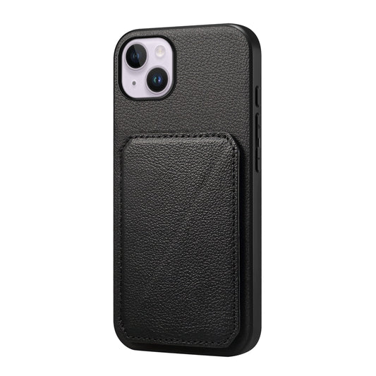 iPhone 14 Plus Calf Texture Leather Case with Dual Card Slots and Stand Function