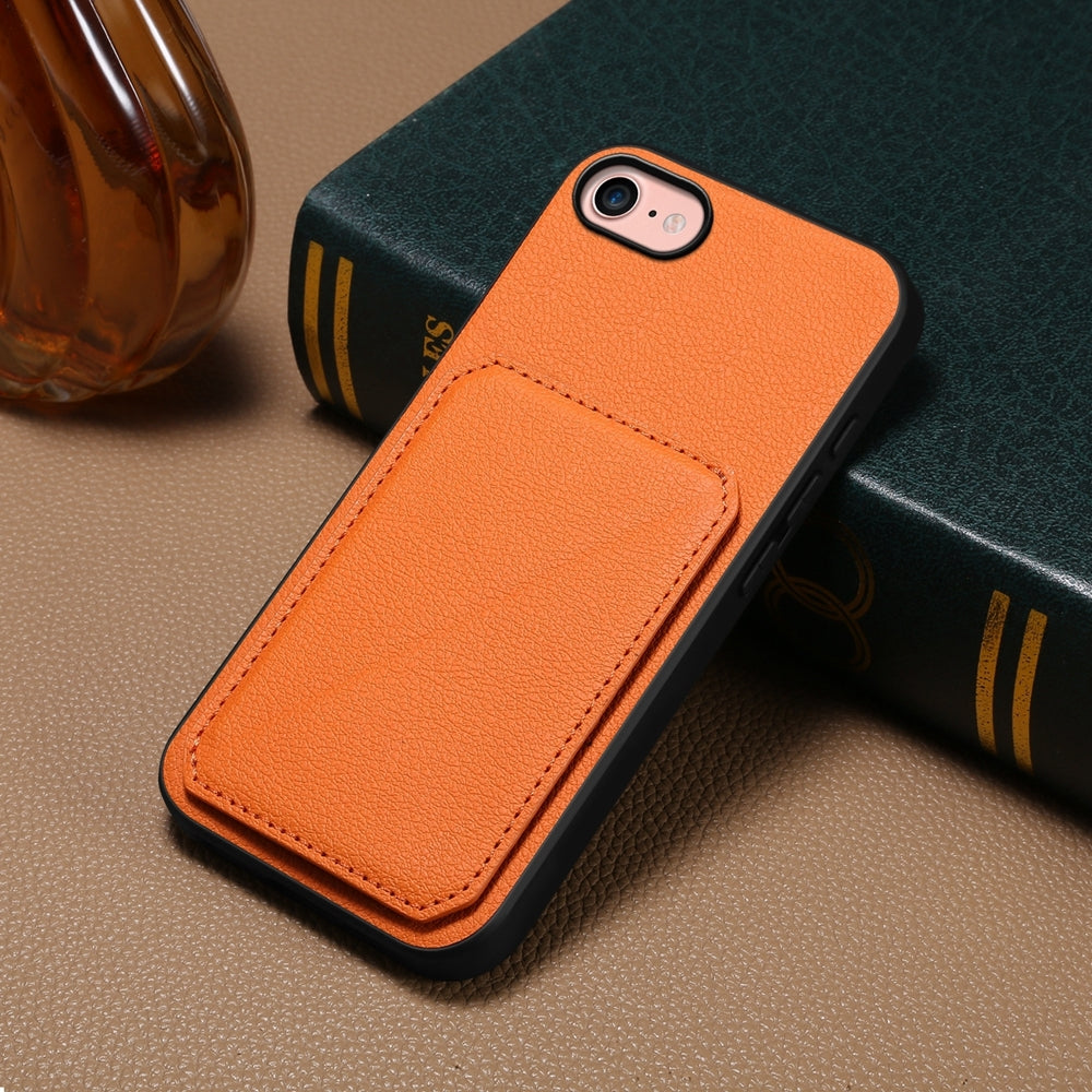 iPhone 8 Calf Texture Leather Case with Dual Card Slots and Stand Function