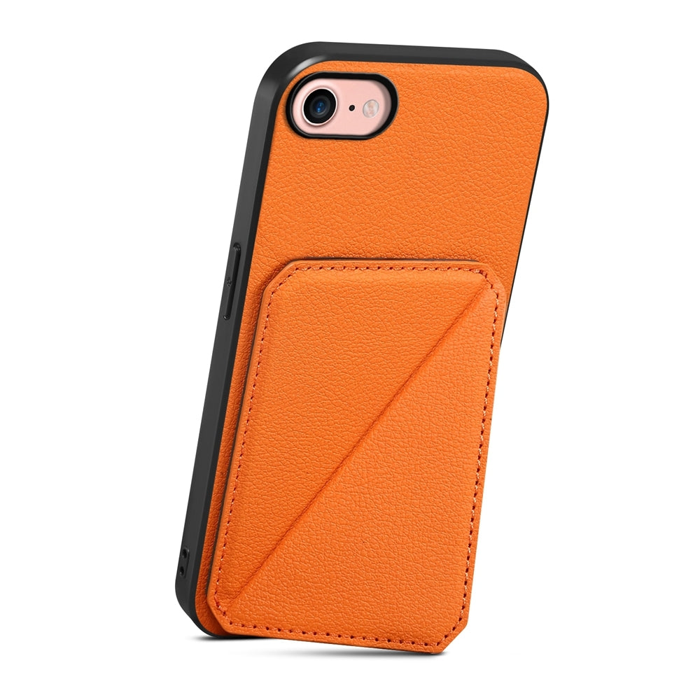 iPhone 8 Calf Texture Leather Case with Dual Card Slots and Stand Function