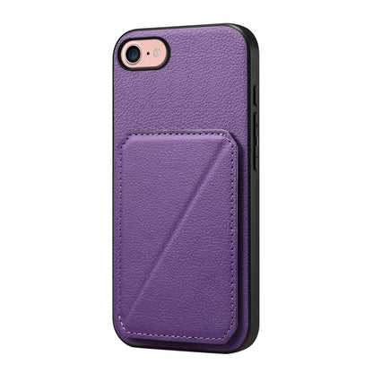 iPhone 8 Calf Texture Leather Case with Dual Card Slots and Stand Function