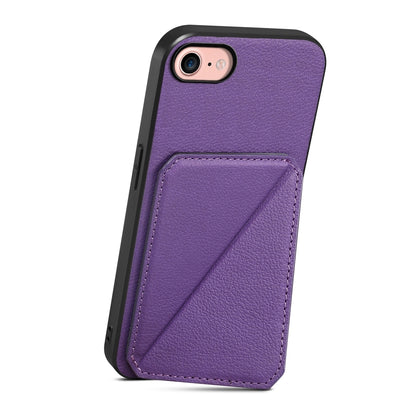 iPhone 8 Calf Texture Leather Case with Dual Card Slots and Stand Function