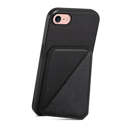 iPhone SE 2022 Calf Texture Leather Case with Dual Card Slots and Stand Function