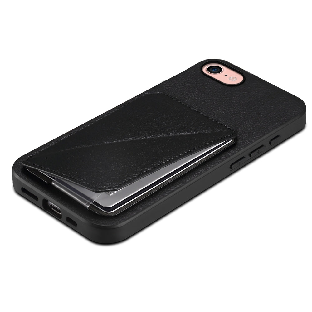 iPhone 8 Calf Texture Leather Case with Dual Card Slots and Stand Function