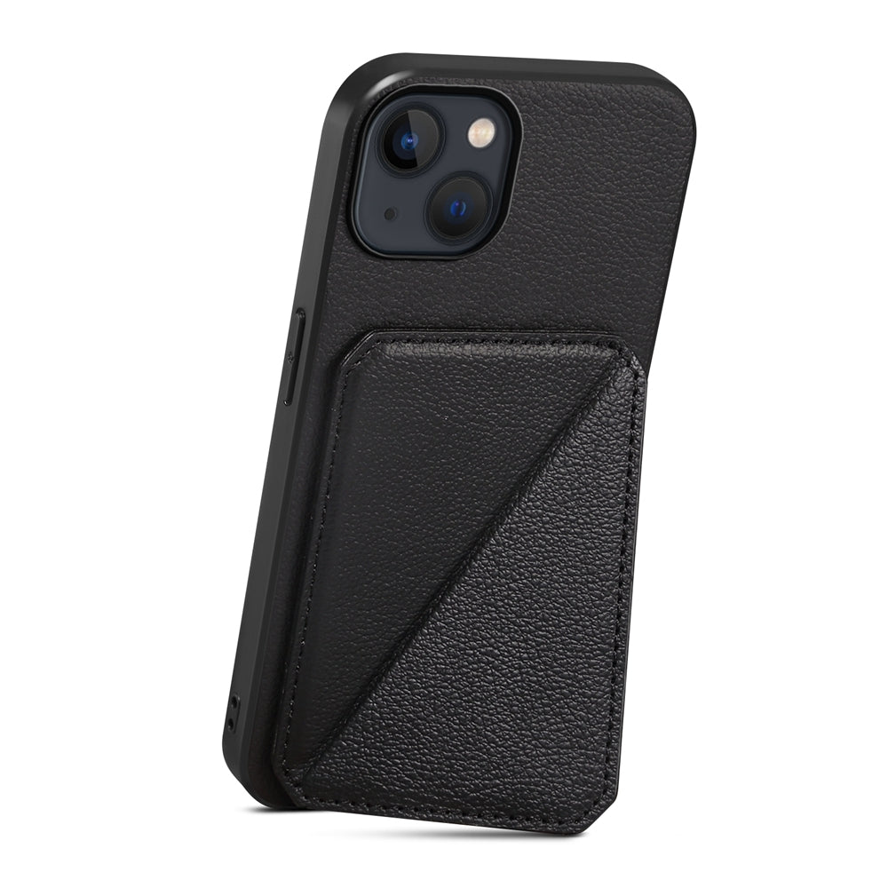 iPhone 13 Calf Texture Leather Case with Dual Card Slots and Stand Function