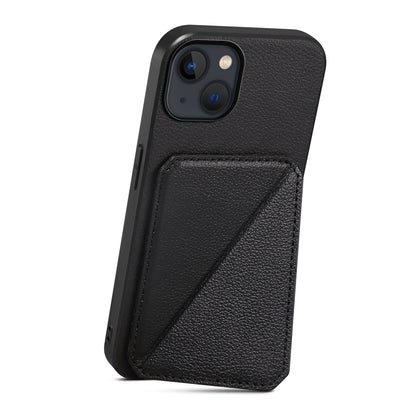 iPhone 13 Calf Texture Leather Case with Dual Card Slots and Stand Function