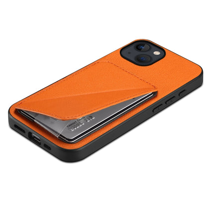 iPhone 13 Calf Texture Leather Case with Dual Card Slots and Stand Function