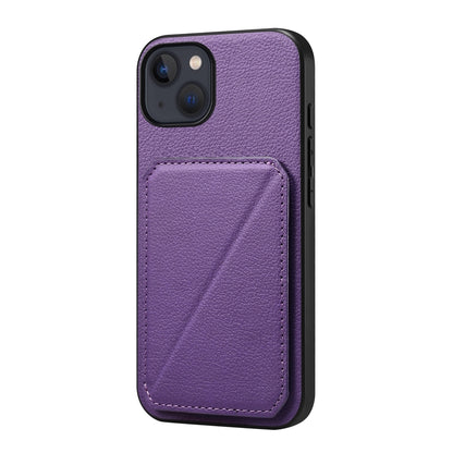 iPhone 13 Calf Texture Leather Case with Dual Card Slots and Stand Function