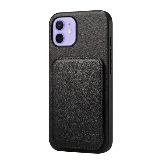 iPhone 12 Calf Texture Leather Case with Dual Card Slots and Stand Function