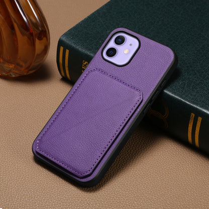 iPhone 12 Calf Texture Leather Case with Dual Card Slots and Stand Function