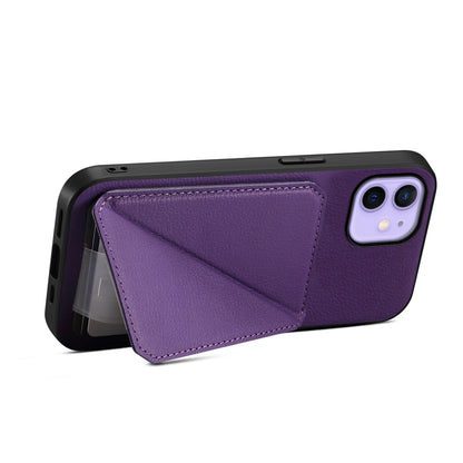 iPhone 12 Calf Texture Leather Case with Dual Card Slots and Stand Function