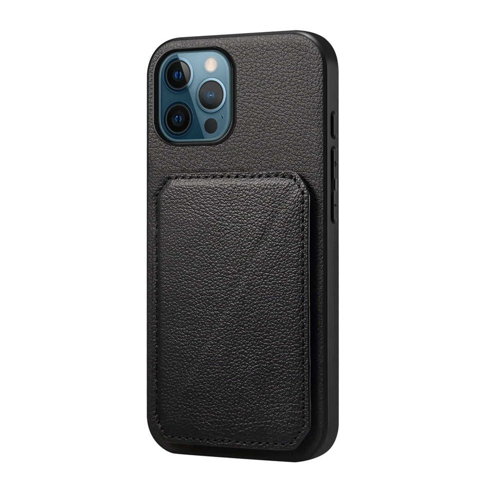 iPhone 12 Pro Max Calf Texture Leather Case with Dual Card Slots and Stand Function