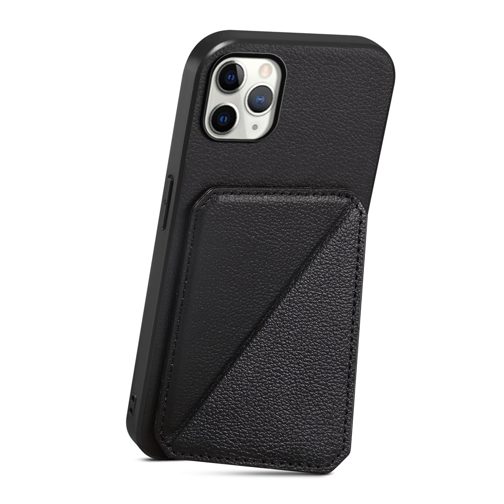 iPhone 11 Pro Max Calf Texture Leather Case with Dual Card Slots and Stand Function