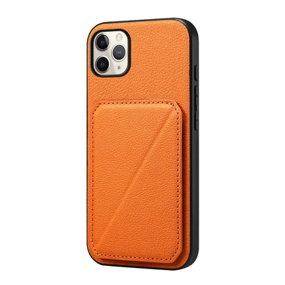 iPhone 11 Pro Max Calf Texture Leather Case with Dual Card Slots and Stand Function