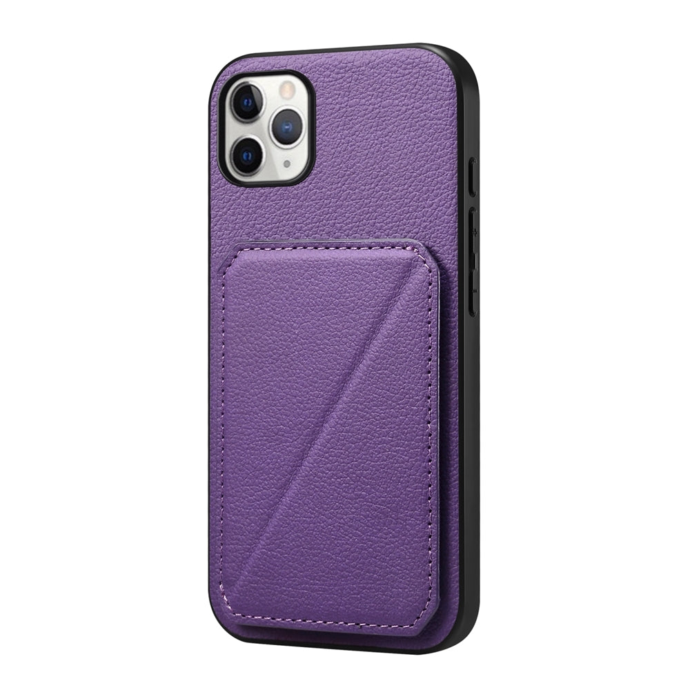 iPhone 11 Pro Max Calf Texture Leather Case with Dual Card Slots and Stand Function