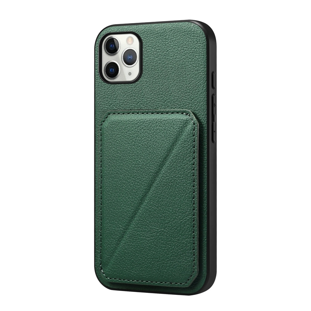 iPhone 11 Pro Max Calf Texture Leather Case with Dual Card Slots and Stand Function