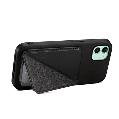 iPhone 11 Calf Texture Leather Case with Dual Card Slots and Stand Function