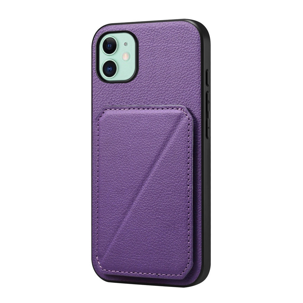 iPhone 11 Calf Texture Leather Case with Dual Card Slots and Stand Function