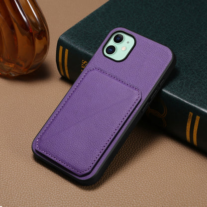 iPhone 11 Calf Texture Leather Case with Dual Card Slots and Stand Function