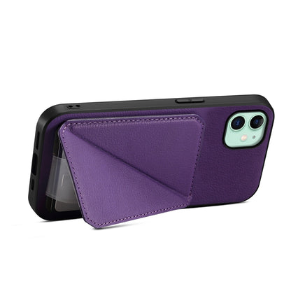 iPhone 11 Calf Texture Leather Case with Dual Card Slots and Stand Function