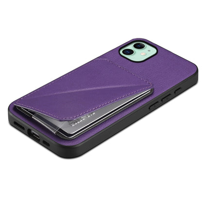 iPhone 11 Calf Texture Leather Case with Dual Card Slots and Stand Function