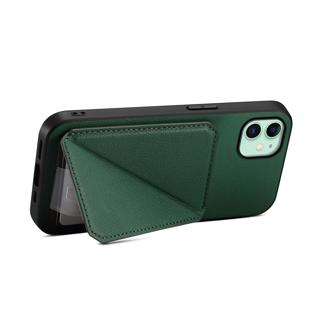 iPhone 11 Calf Texture Leather Case with Dual Card Slots and Stand Function