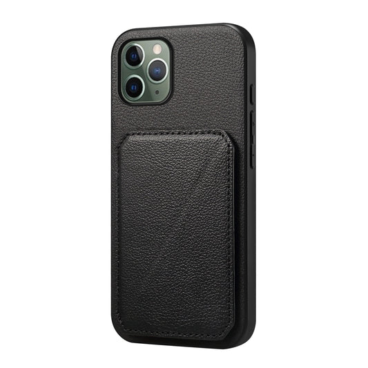 iPhone 11 Pro Calf Texture Leather Case with Dual Card Slots and Stand Function