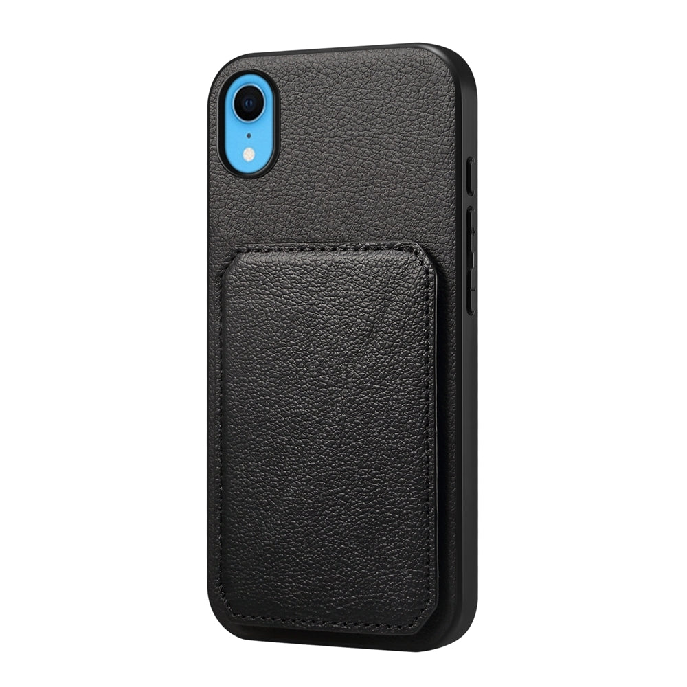 iPhone XR Calf Texture Leather Case with Dual Card Slots and Stand Function