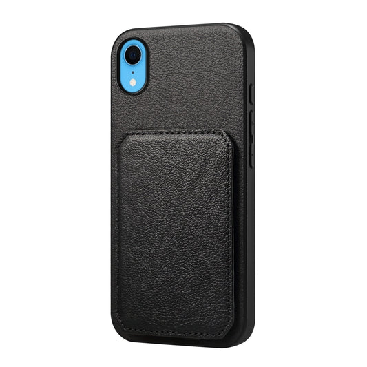 iPhone XR Calf Texture Leather Case with Dual Card Slots and Stand Function