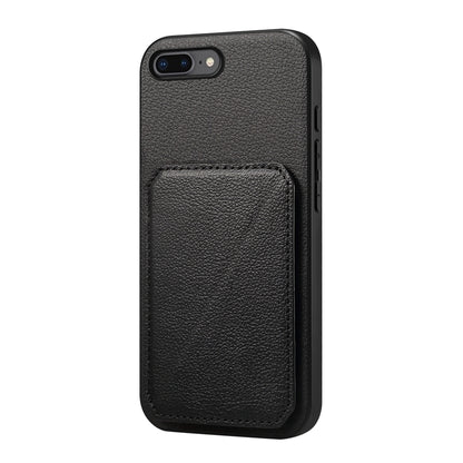 iPhone 7 Plus Calf Texture Leather Case with Dual Card Slots and Stand Function