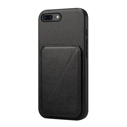 iPhone 7 Plus Calf Texture Leather Case with Dual Card Slots and Stand Function