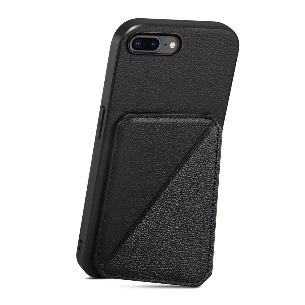 iPhone 7 Plus Calf Texture Leather Case with Dual Card Slots and Stand Function