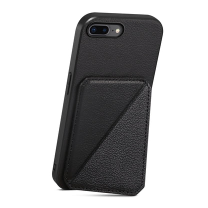 iPhone 7 Plus Calf Texture Leather Case with Dual Card Slots and Stand Function
