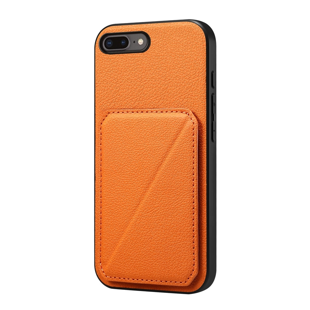 iPhone 7 Plus Calf Texture Leather Case with Dual Card Slots and Stand Function