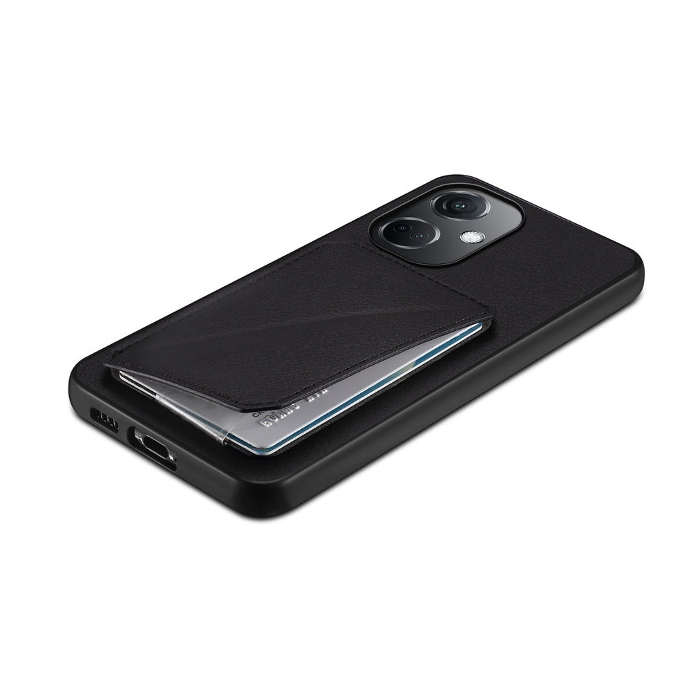 OnePlus Nord CE 3 5G Calf Texture Leather Case with Dual Card Slots and Stand Function