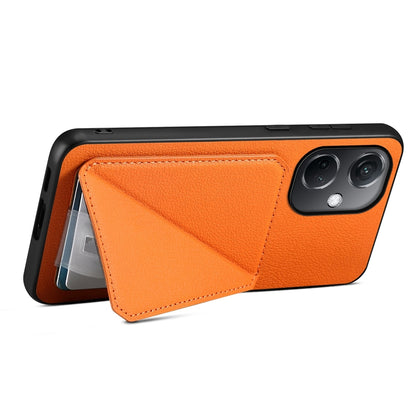 OnePlus Nord CE 3 5G Calf Texture Leather Case with Dual Card Slots and Stand Function