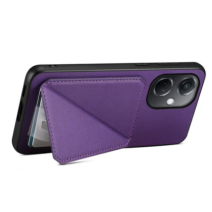 OnePlus Nord CE 3 5G Calf Texture Leather Case with Dual Card Slots and Stand Function