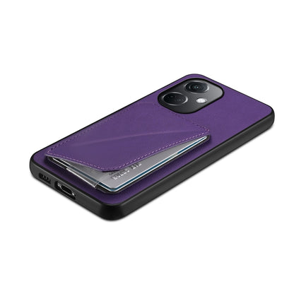 OnePlus Nord CE 3 5G Calf Texture Leather Case with Dual Card Slots and Stand Function