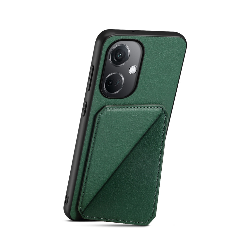 OnePlus Nord CE 3 5G Calf Texture Leather Case with Dual Card Slots and Stand Function