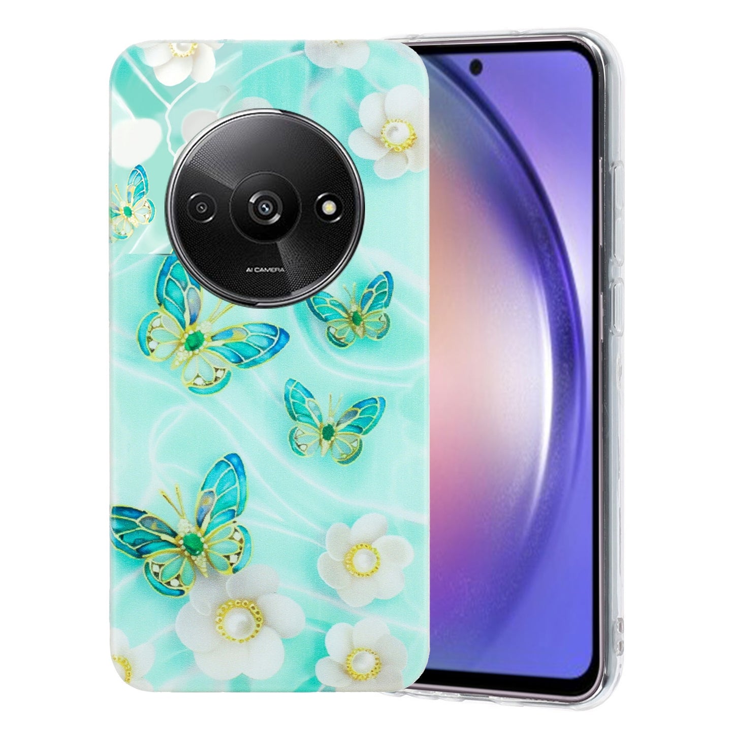 Xiaomi Redmi A3 TPU Phone Case - Artistic Butterfly, Floral, and Cat Designs with Full Protection & Precise Cutouts