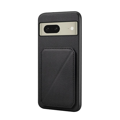 Google Pixel 8 Calf Texture Leather Case with Dual Card Slots and Stand Function