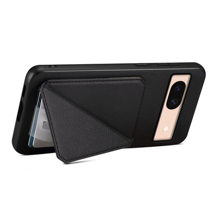 Google Pixel 8a Calf Texture Leather Case with Dual Card Slots and Stand Function