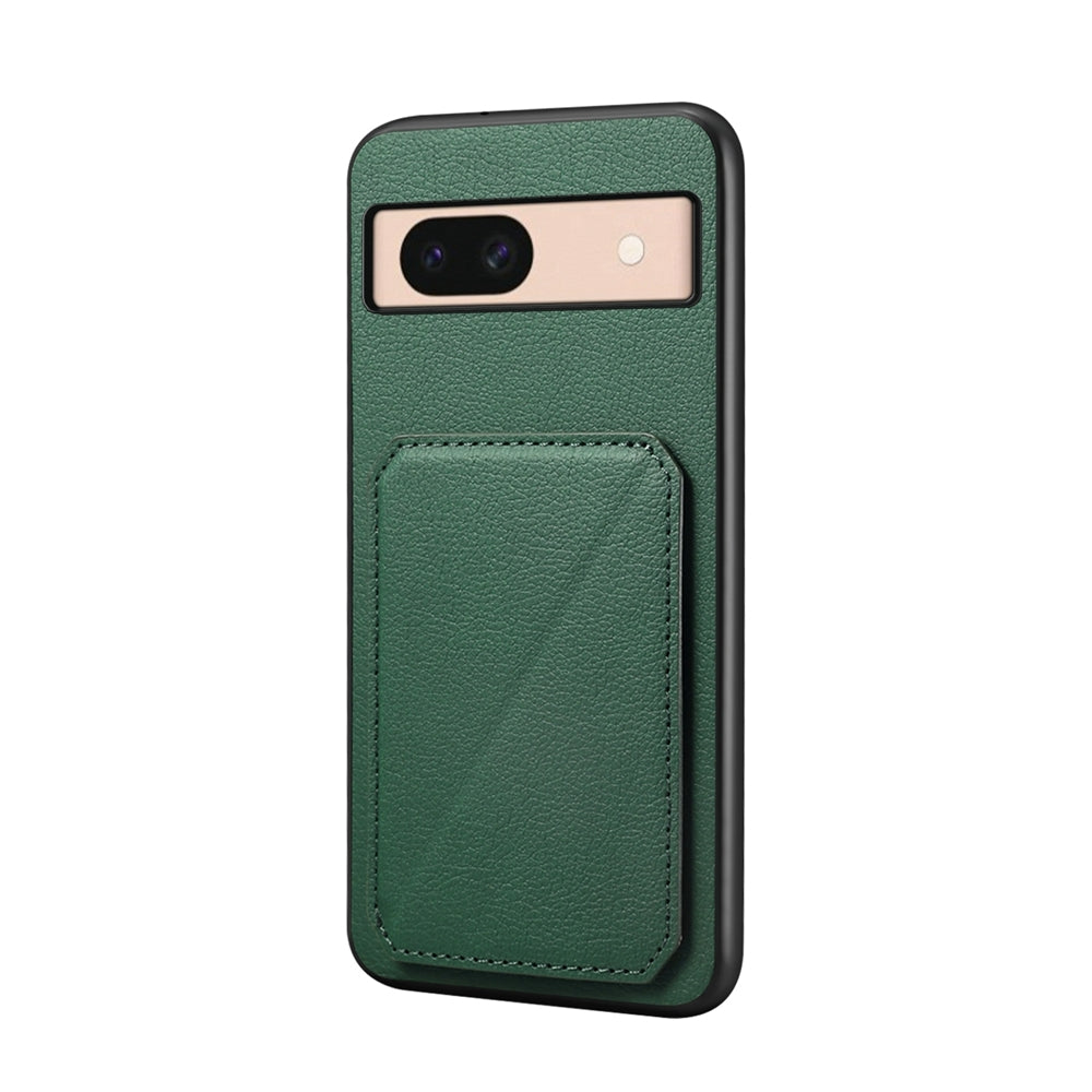 Google Pixel 8a Calf Texture Leather Case with Dual Card Slots and Stand Function