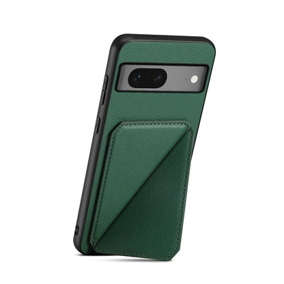 Google Pixel 7 Calf Texture Leather Case with Dual Card Slots and Stand Function