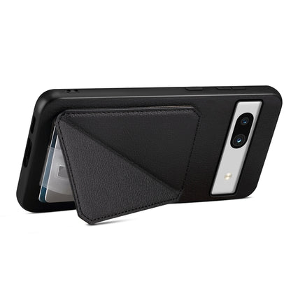 Google Pixel 7a Calf Texture Leather Case with Dual Card Slots and Stand Function