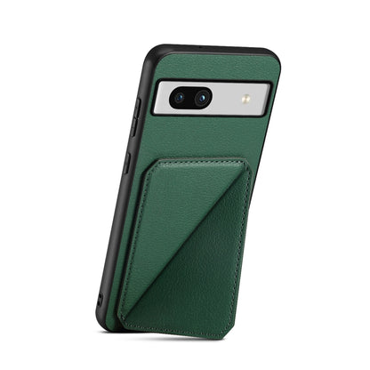 Google Pixel 7a Calf Texture Leather Case with Dual Card Slots and Stand Function